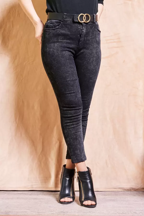 Stylish millennial girl in trendy clothing