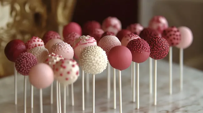 Süße bunte Cake-Pops in Pastelltönen