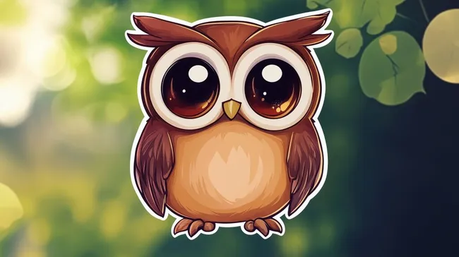 Süße Eule mit großen Augen auf Bokeh-Hintergrund