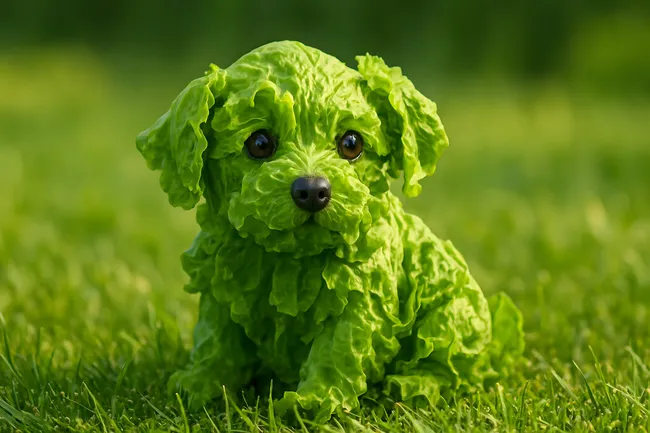 Süße Gemüsehund-Figur in der Natur