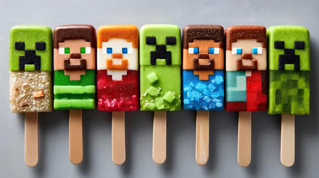 Süße Minecraft-Eisfiguren in Pixeloptik