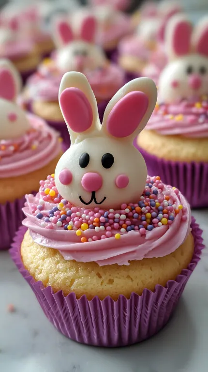 Süße Osterhasen-Cupcakes mit bunter Deko