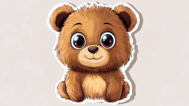 Süßer Cartoon-Teddybär mit großen Augen
