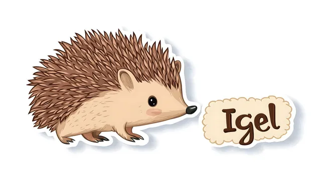 Süßer Igel-Sticker auf weißem Hintergrund
