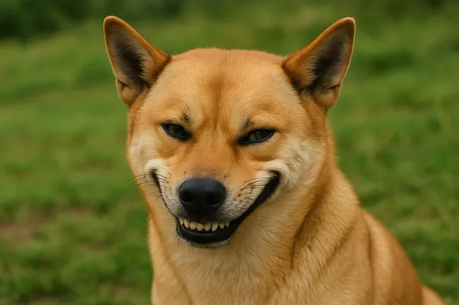 Süßer lächelnder Hund mit freundlichem Blick