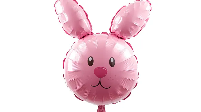 Süßer Osterballon in Rosa mit Hasenohren