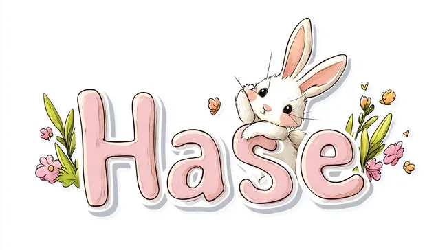 Süßer Osterhasen-Illustration mit Blumen