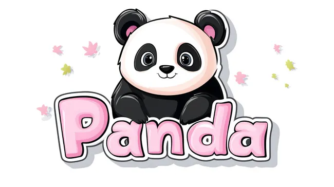 Süßer Panda-Aufkleber auf weißem Hintergrund