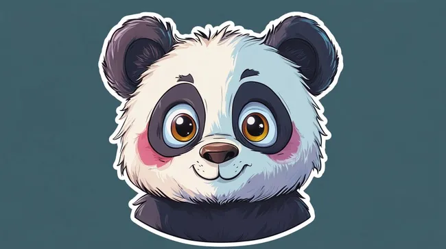 Süßer Panda-Sticker mit großen Augen