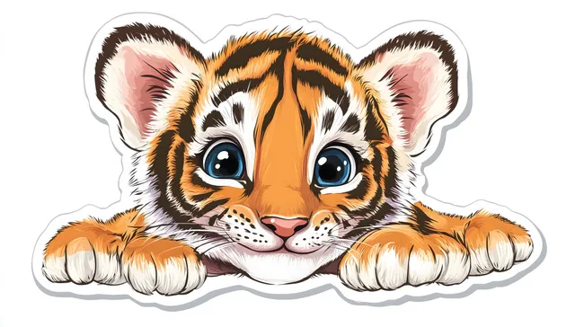 Süßer Tiger-Welpe mit blauen Augen