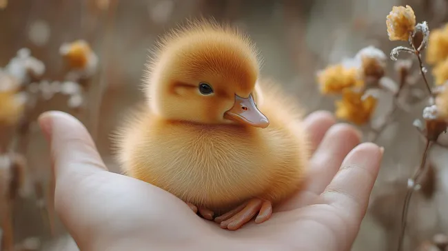 Süßes Entenkücken in natürlicher Umgebung