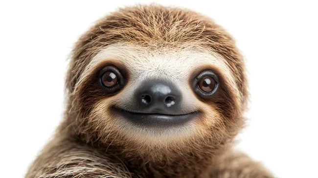 Süßes Faultier mit entspanntem Lächeln