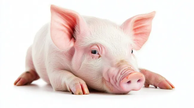 Süßes Ferkel auf weißem Hintergrund