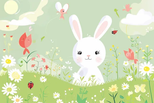 Süßes Haschen inmitten einer blühenden Frühlingswiese