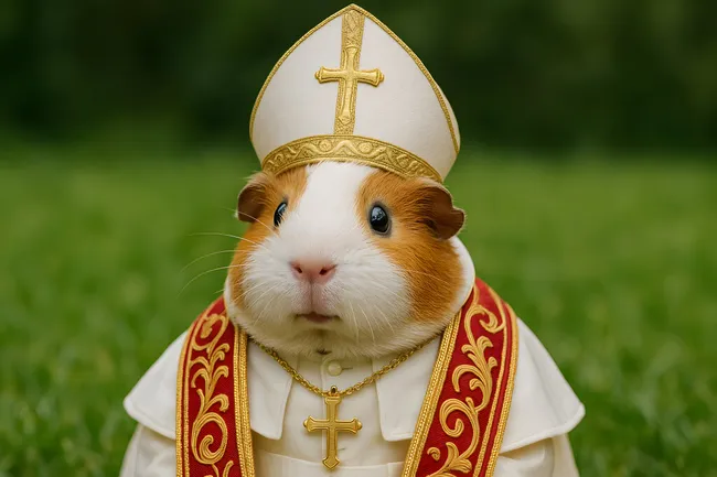 Süßes Meerschweinchen als possierlicher Papst in der Natur