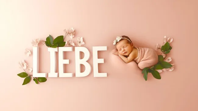 Süßes Neugeborenes schläft friedlich umgeben von Blumen