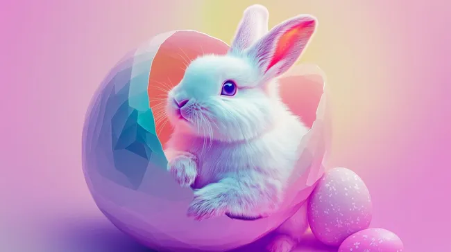 Süßes Osterhasen-Motiv in zartem Pastellfarben