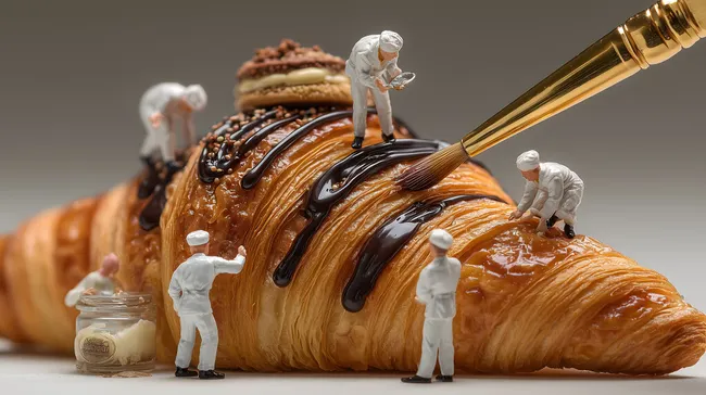 Süßes Riesencroissant mit handgefertigter Dekoration