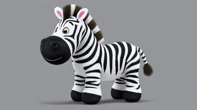 Süßes Zebra-Kuscheltier im Cartoon-Stil