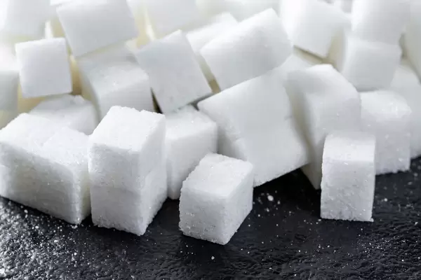 Sugar cubes closeup