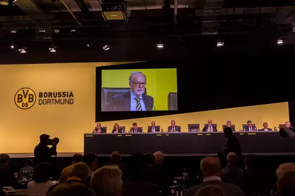 Supervisory board of German soccer team Borussia Dortmund (BVB 09) at a press conference during annual general meeting