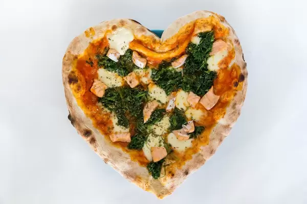 #SupportYourLocal: Pizza with Salmon and Spinach in Heart Shape