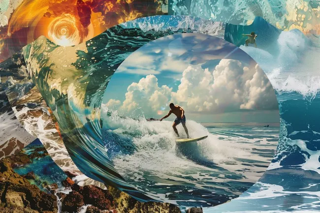 Surfen in einer bunten Naturkulisse