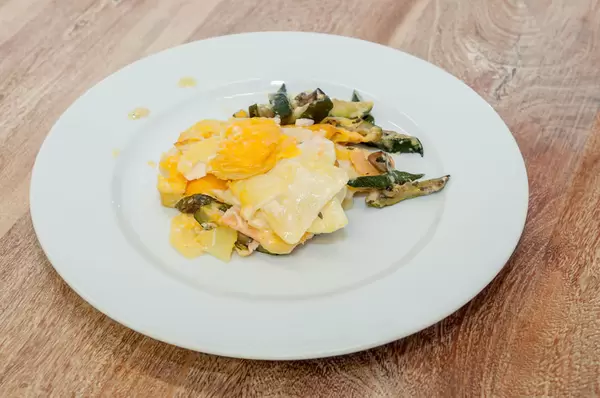 Süßkartoffel-Kartoffel Gratin