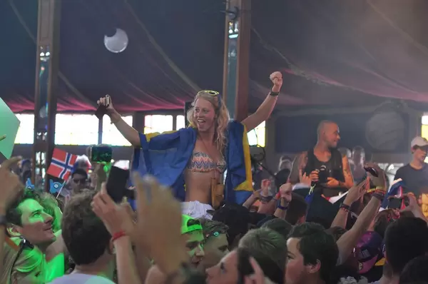 Swedish girl enjoying herself - Tomorrowland music festival 2014