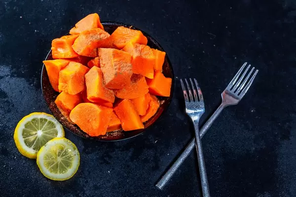 Sweet and healthy baked pumpkin dessert