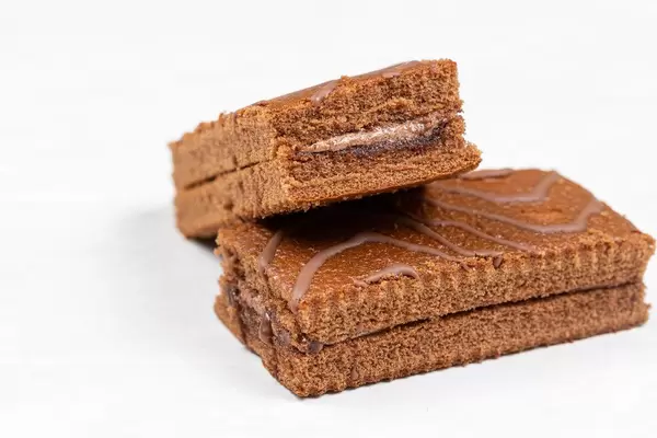 Sweet Chocolate cookies arranged on the white background table
