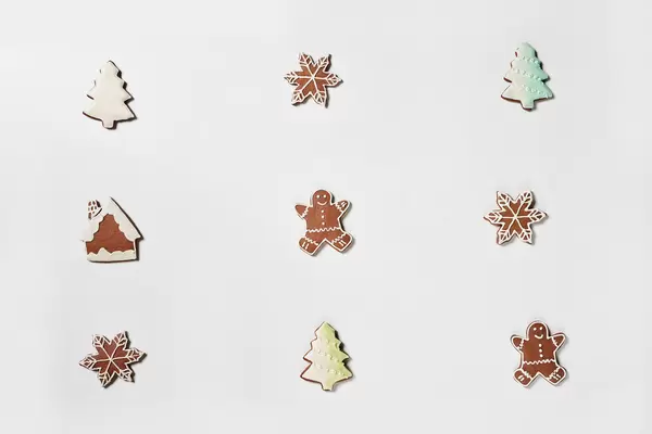 Sweet Christmas cookies on the white background