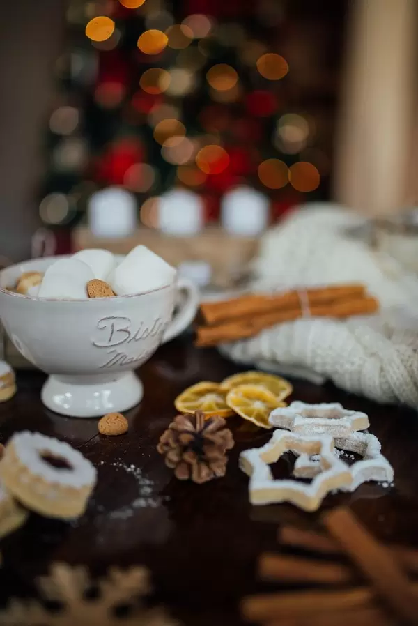 Sweet Christmas decorations and catering