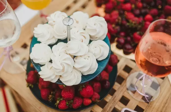 Sweet Dessert Mix Of Sefir, Berries And Wine