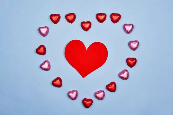 Sweet heart-shaped chocolates