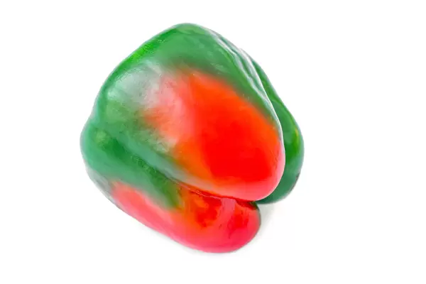 Sweet red and green pepper on white background