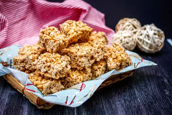 Sweet Rice Square in a Basket