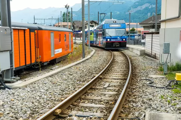 Swiss blue train