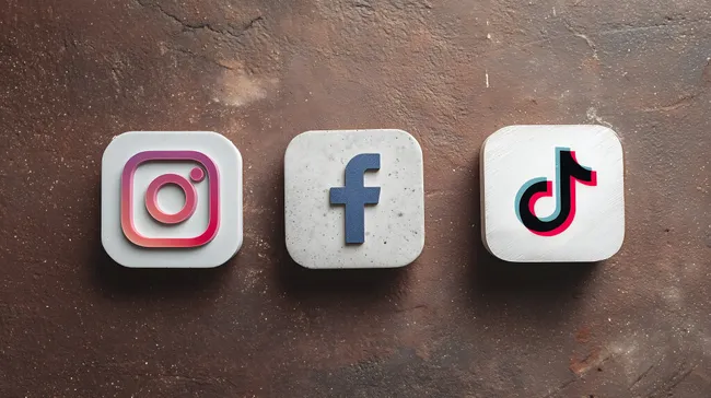 Symbole von beliebten Social Media Plattformen