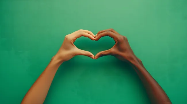 Symbolische Verbundenheit - Hände in Herzform