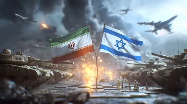 Symbolischer Krieg zwischen Iran und Israel auf Schachbrett