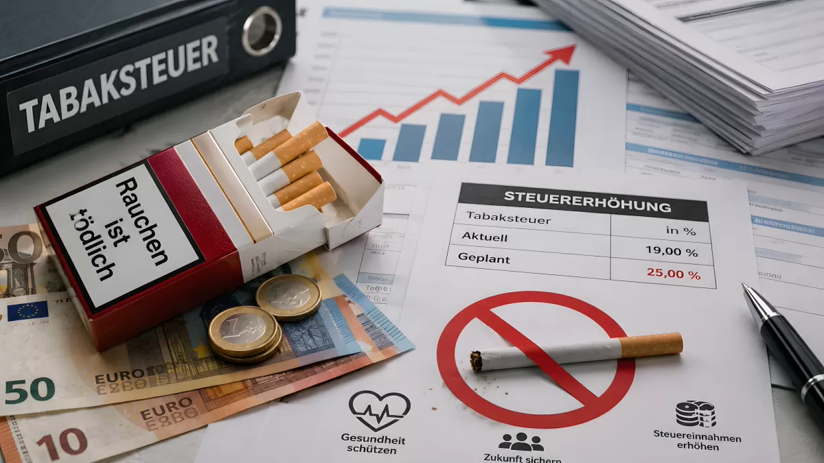 Tabaksteuererhöhung in Deutschland – Zigaretten und Euro