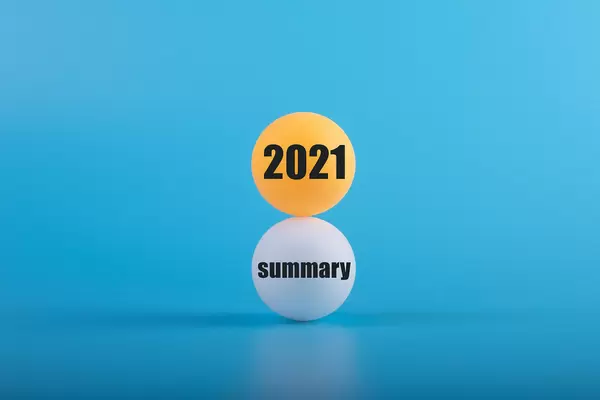 Table tennis balls with 2021 Summary text