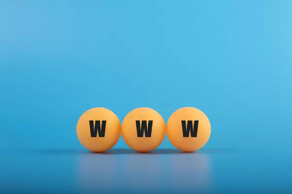 Table tennis balls with WWW text