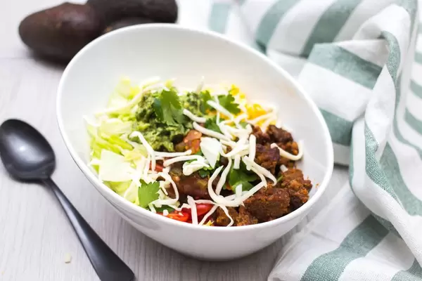 Tacos Bowl With Beef, Vegetable and Cheese   Flip 2019