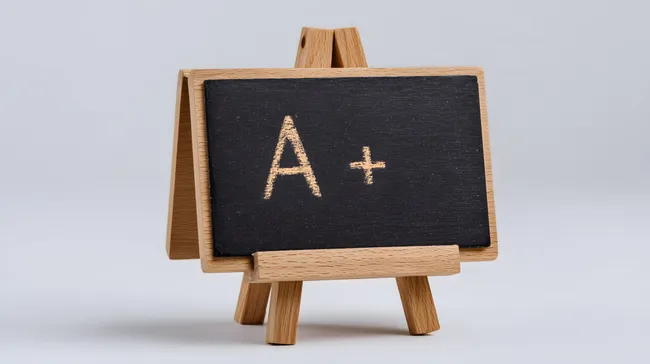 Tafel mit positiver Bewertung auf Staffelei