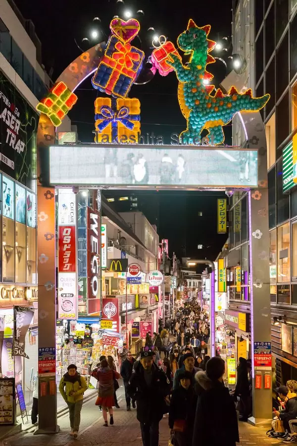Takashita Street in Tokyo at Night