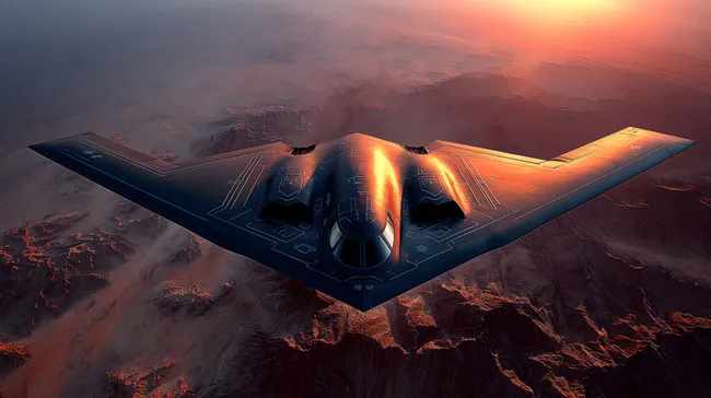 Tarnkappenjäger über der Wüste