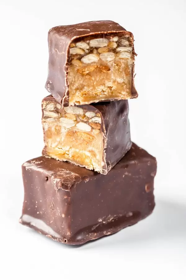 Tasty and healthy chocolate candies with nuts and seeds