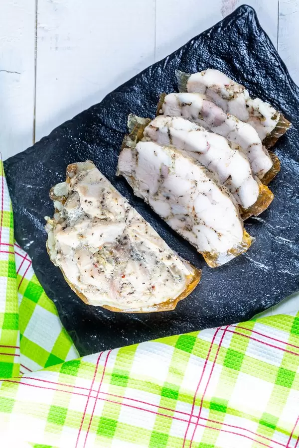 Tasty and healthy homemade ham slices